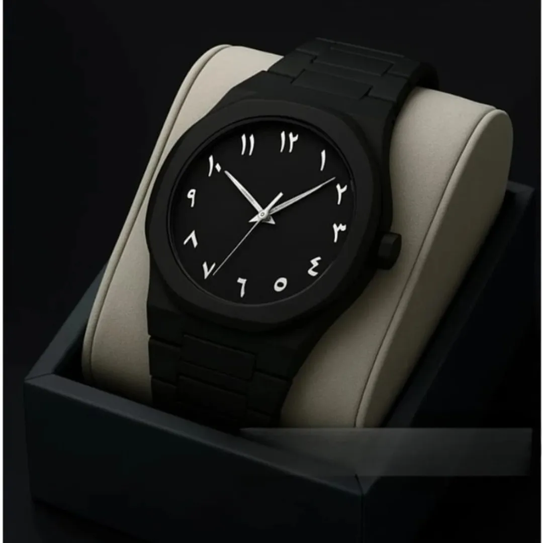 Arabic Aura Watch – Carbon Fiber Look Body with Sleek & Modern Design