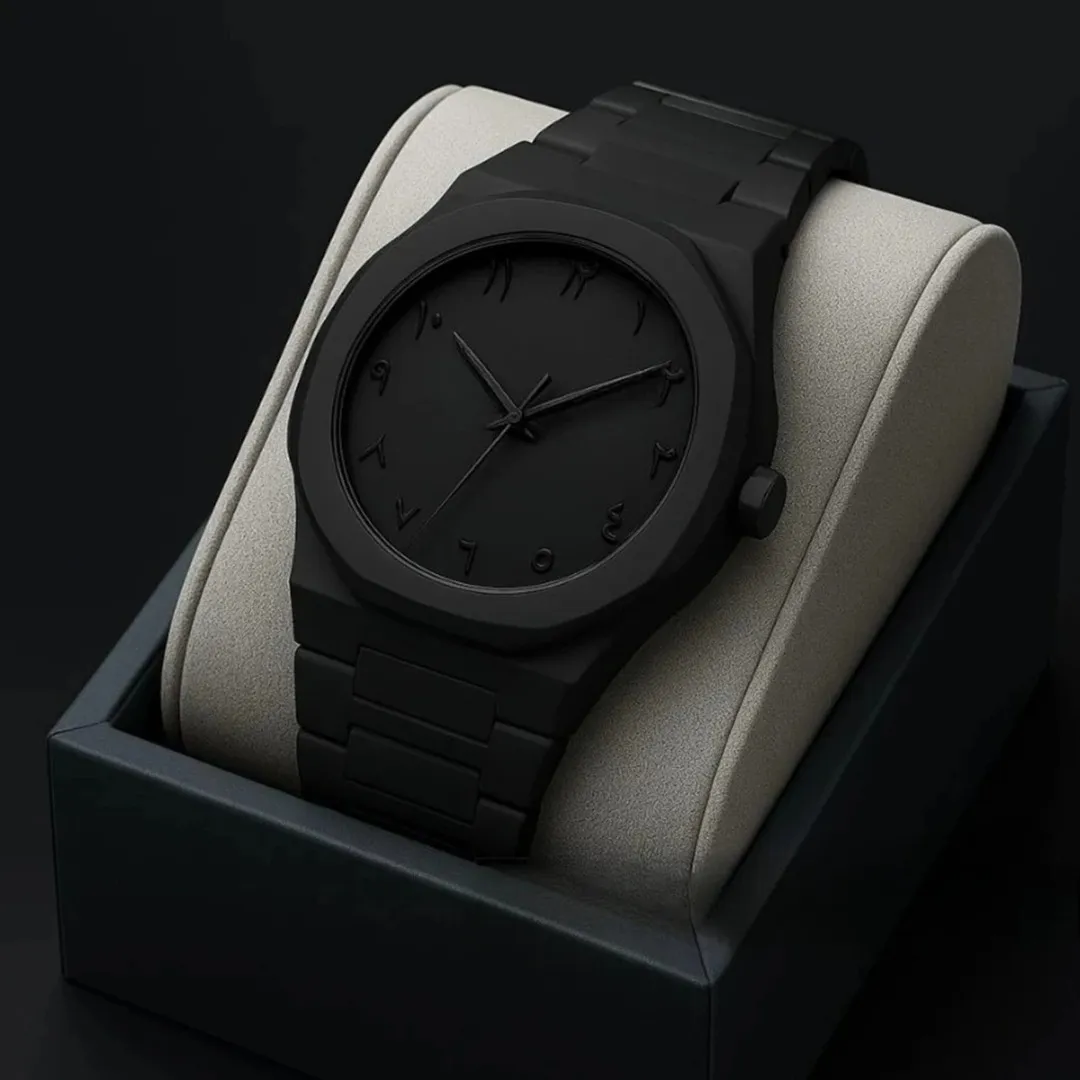 Arabic Aura Watch – Carbon Fiber Look Body with Sleek & Modern Design - Image 2